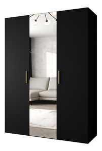 Ormar za garderobu 150 cm Borry 2 (crna + zlatna)