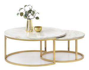 Konferenčný stolík Kolja Zest Xl (béžová + zlatá)