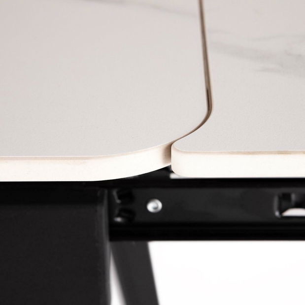 Masă sufragerie extensibilă Hildebranda (marmură alb) (pentru 4-6 persoane)