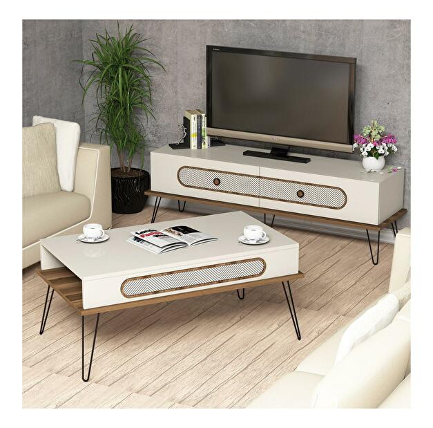 Set mobilier pentru living Biladi 2 (crem) 