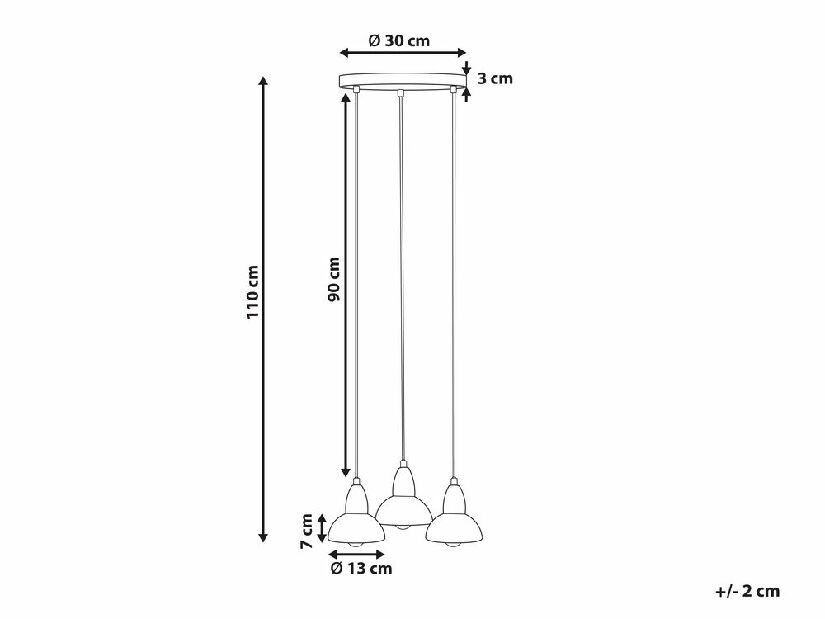 Viseća lampa Colleen (mjed)