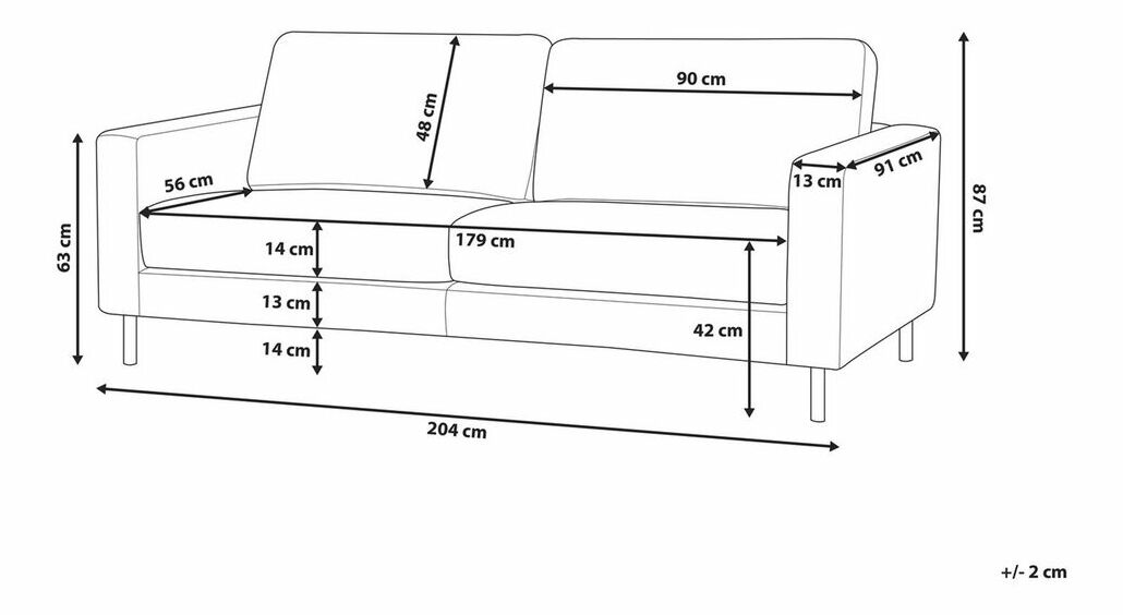Canapea 3 locuri Skive (bej) 