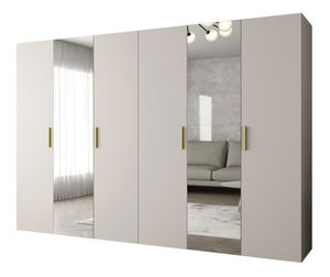 Ormar za garderobu 300 cm Borry 2 (kašmir + zlatna)