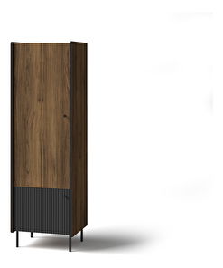 Dulap cu rafturi Phelan P2 (Nuc warmia + Negru)