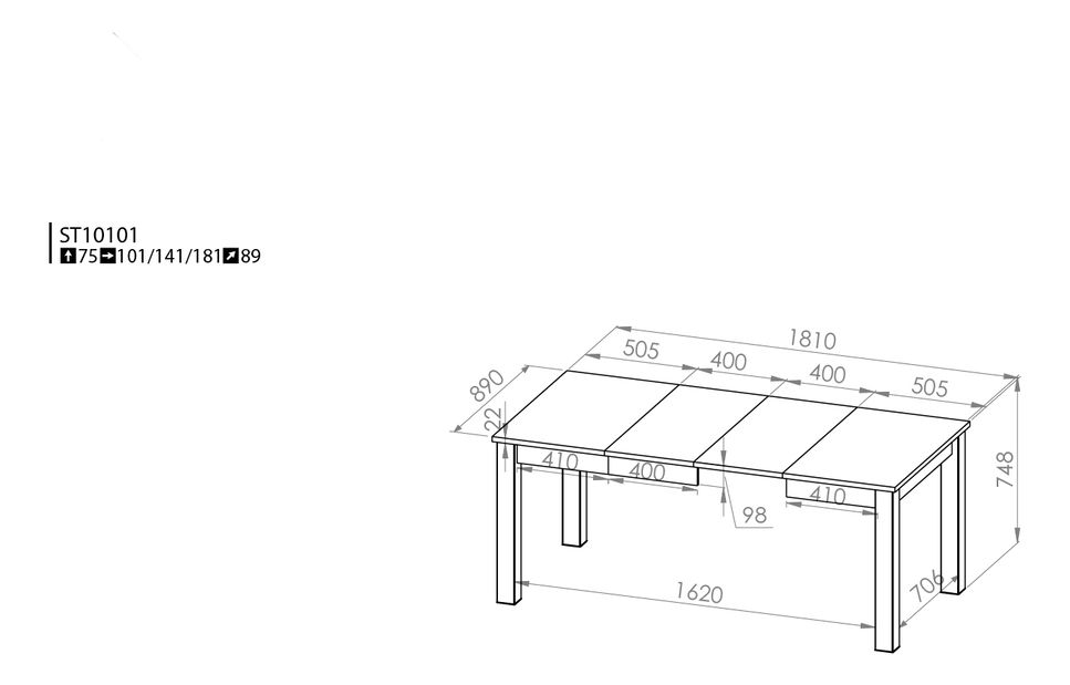 Jedálenský stôl Jord ST 10101-001 (pre 6 až 8 osôb) 
