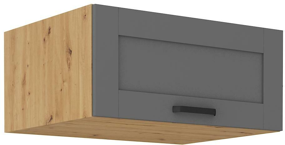 Dulap superior de bucătărie Lucid 80 NAGU-36 1F (Cadru: stejar artisan + front: mdf dustgrey)