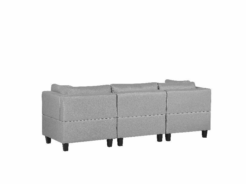Modulárna sedačka v tvare U FELLE (polyester) (svetlosivá) (pre 3 ľudí) (s taburetkou)