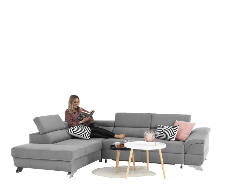 Rohová sedačka Lyng (sivá) (L)