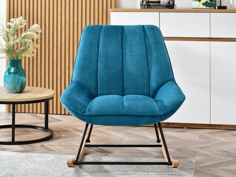 Fotoliu Bertie (turcoaz + fag negru)