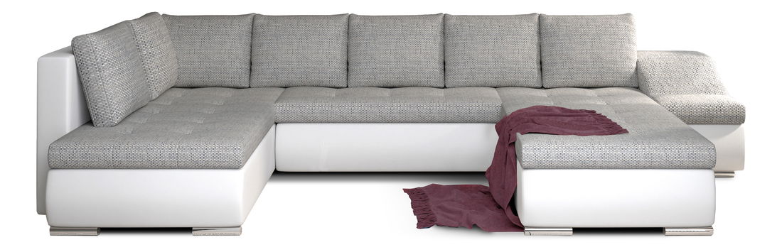 Colțar în formă de U Ganao (gri + alb) (D)