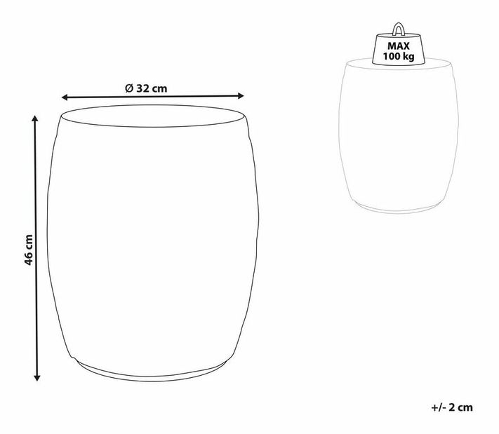 Pomoćni stolić Sheratan (prirodna) 