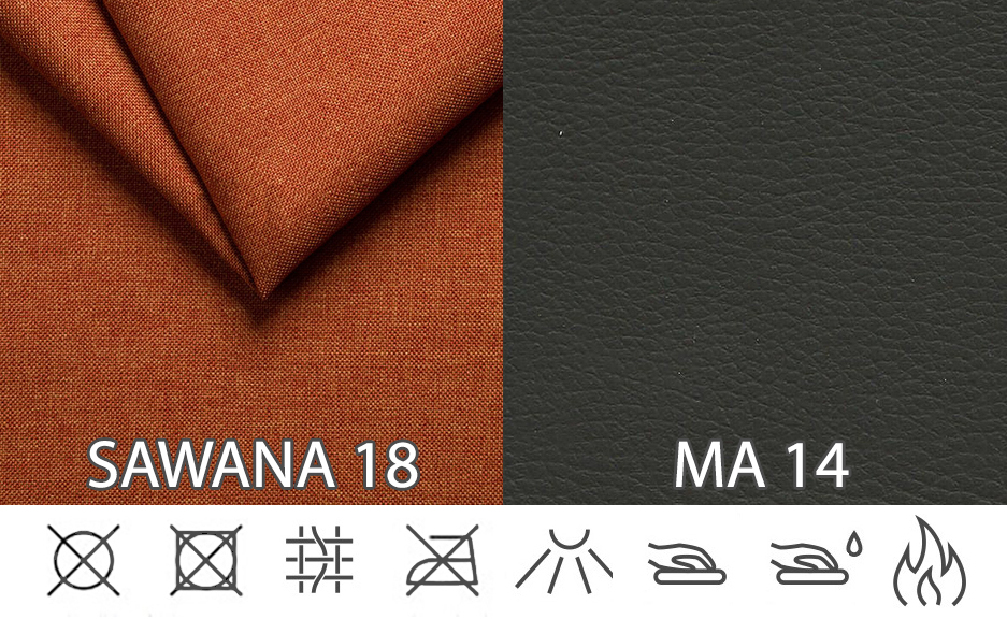 Rohová sedačka Wisteria (oranžová + čierna) (P)