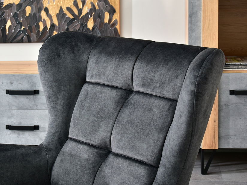 Relaxačné kreslo Norweien (grafitová + čierna)