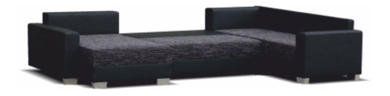 Rohová sedačka U Sergio (čierna + tmavošedá) (L)