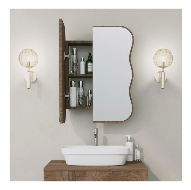 Kupaonski ormarić Kasusu (orah) (s ogledalom)