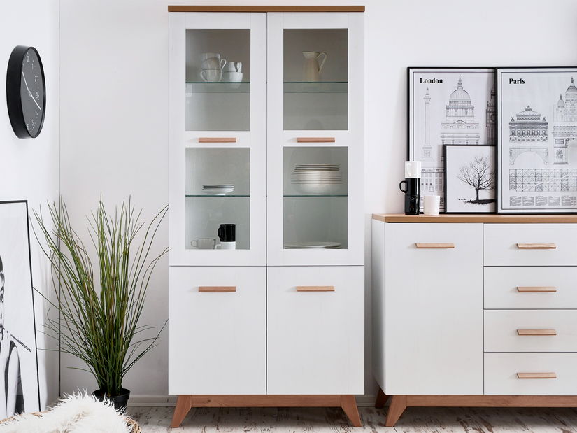 Vitrína Balones BG03 (biela + dub)