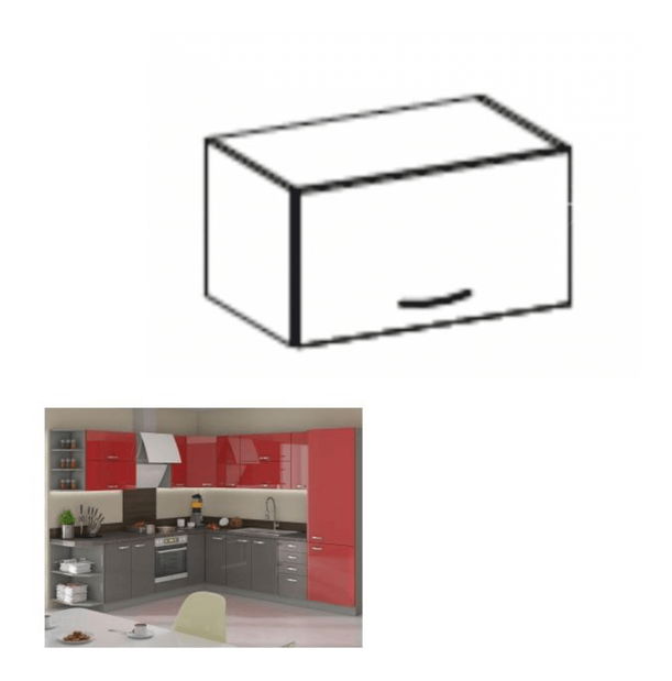 Horná kuchynská skrinka 60 OK-40/60 GU-36 Pleitton (vysoký lesk červený)