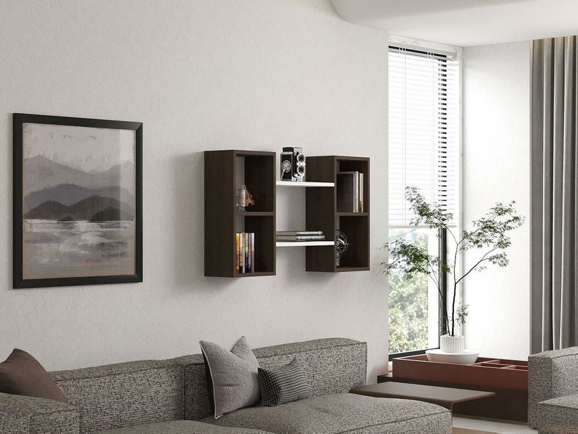 Polica Mubimo 2 (bijela + orah)