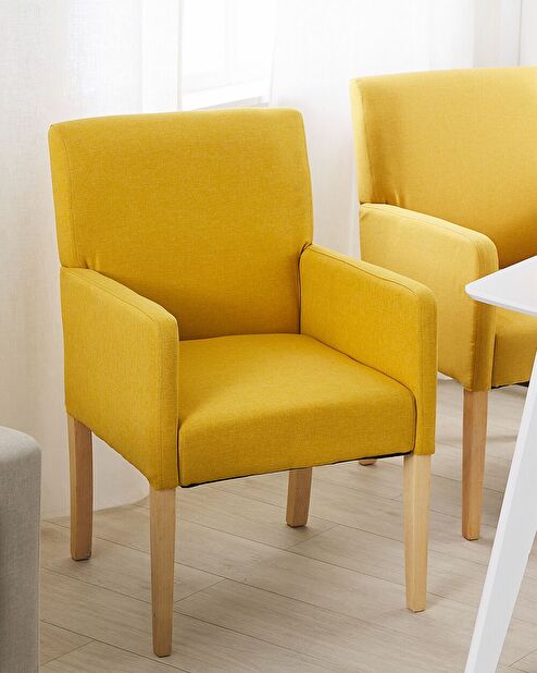 Scaun de sufragerie ROCKY (textil) (galben)