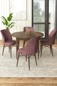 Set dining Roxie (nuc baroc + roz prăfuit) (pentru 4 persoane)