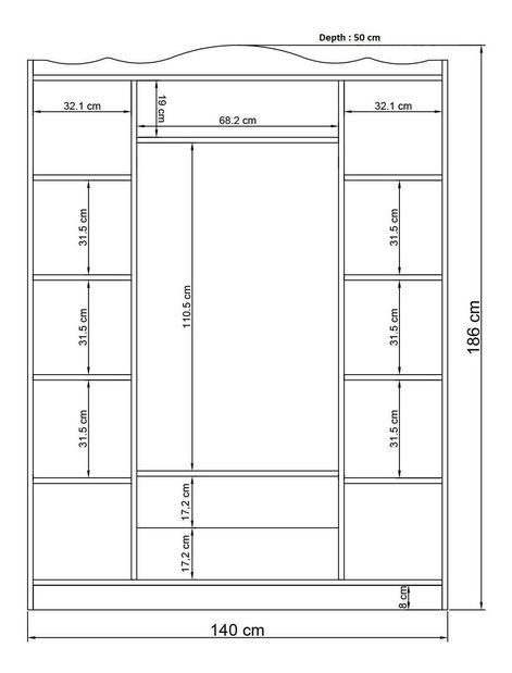 Šatníková skriňa Larissa 004 (biela)