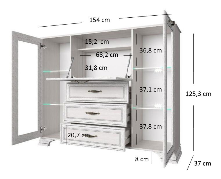 Vitrina Terina (woodline krem)