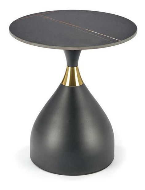 Stolić za kavu Suena (crni mramor + crna + zlatna)