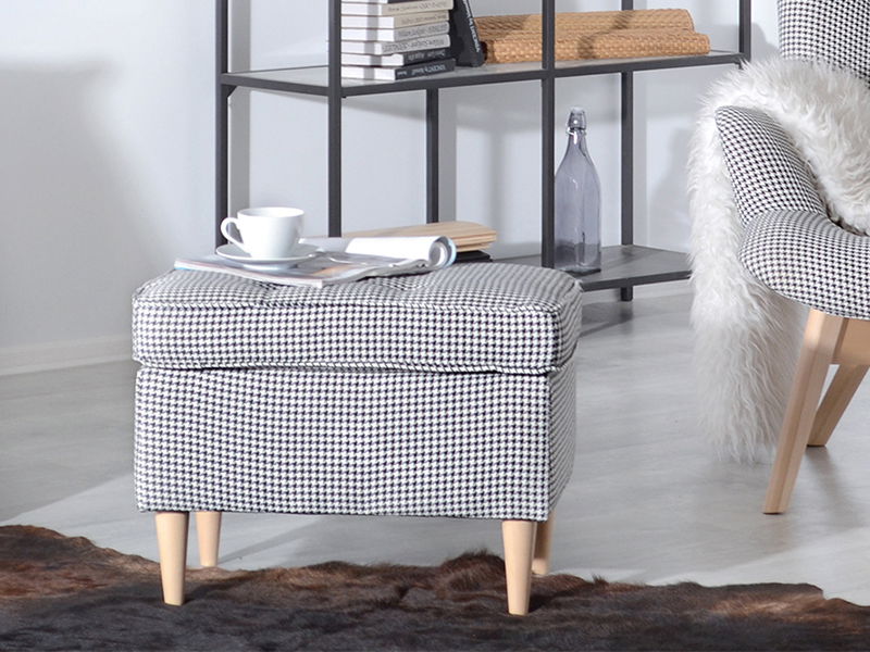 Taburetka Muriera (púdrová ružová + orech)