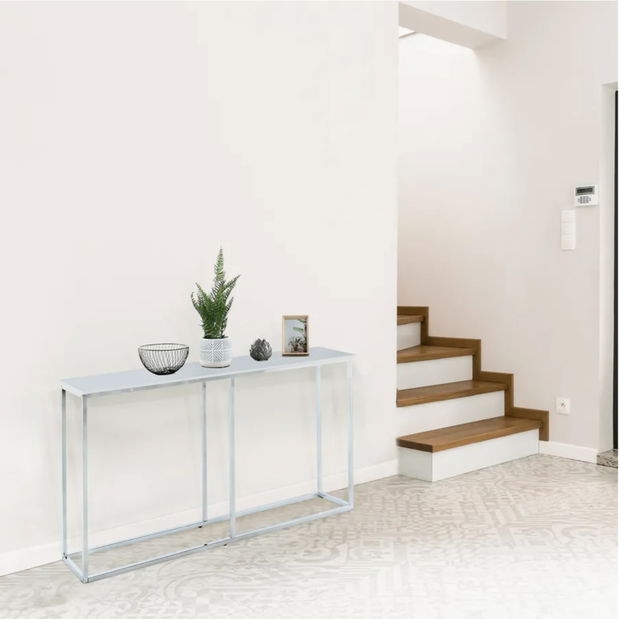 Konzolni stolić Deegen (bijela + krom)