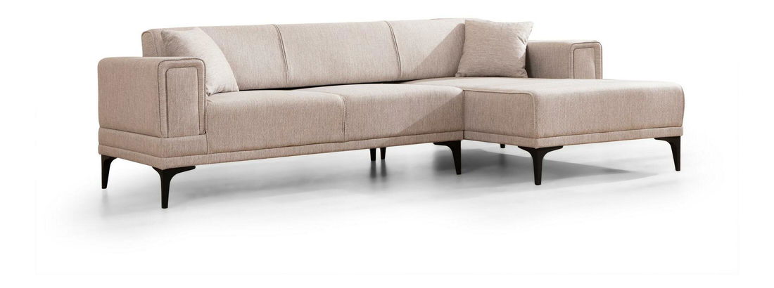 Kutna garnitura Horazotta (D) (svijetlosmeđa + crna)