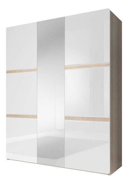 Šatníková skriňa Salvia Typ 19 (dub sonoma svetlá + biely lesk)