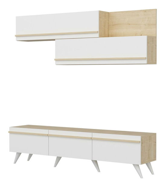 Mobilier living Amstel (Stejar zafir + Alb)