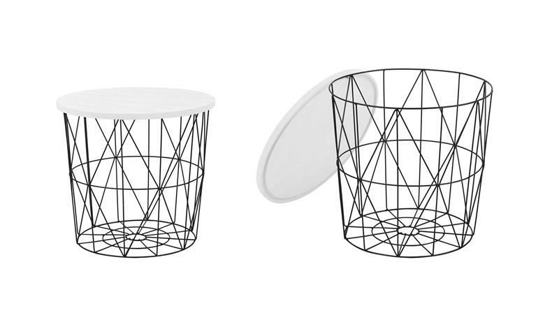 Masă de cafea Lata (negru + alb)