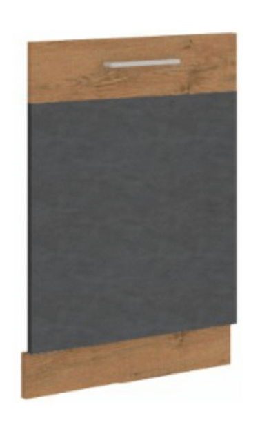 Vratašca za perilicu posuđa 713x596 Velaga (siva mat + hrast lancelot)