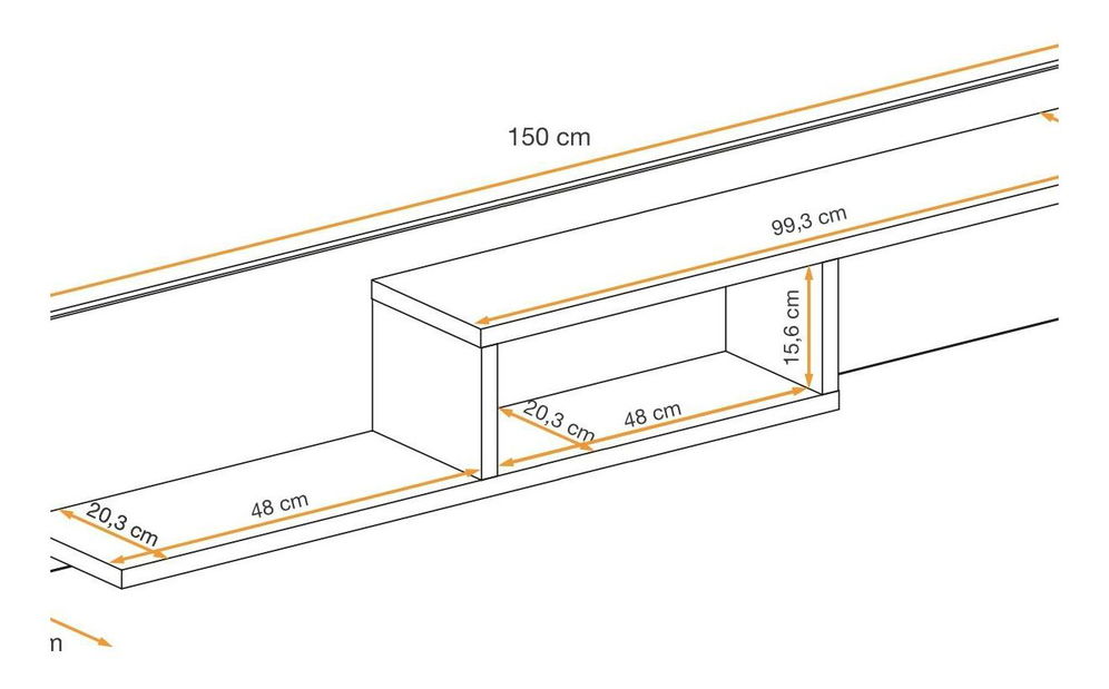 Polička Carlyn (hikora jackson + čierna)