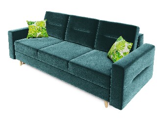 Sofa na razvlačenje Bergenia (tamnozelena) (s jastucima)