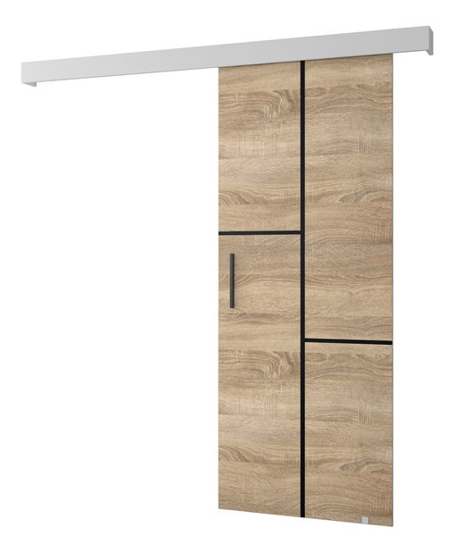 Posuvné dvere 90 cm Sharlene VII (dub sonoma + biela matná + čierna)