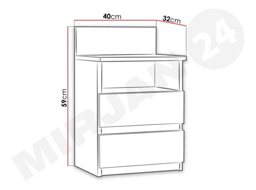 Noćni stolić Orion OK1 (bijela)