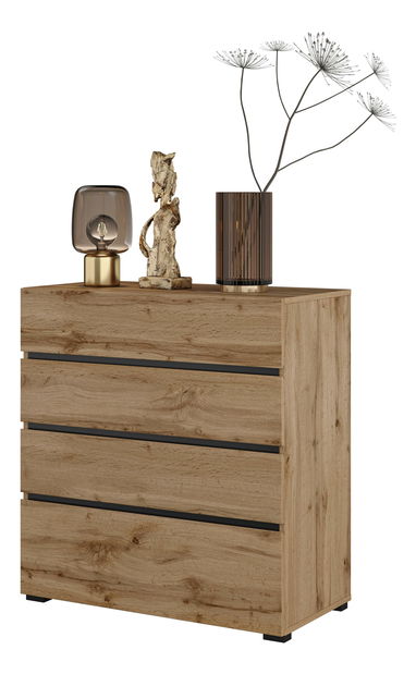 Komoda Crossroad S28 (dub wotan + čierna)