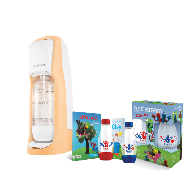 Predajná sada Sodastream JET PASTEL ORANGE + Žížaláci sada