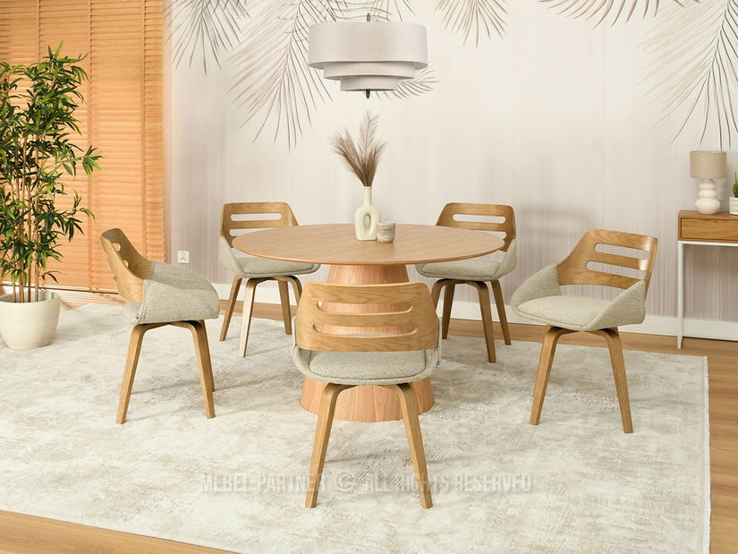 Scaun Theo K (bej + stejar)