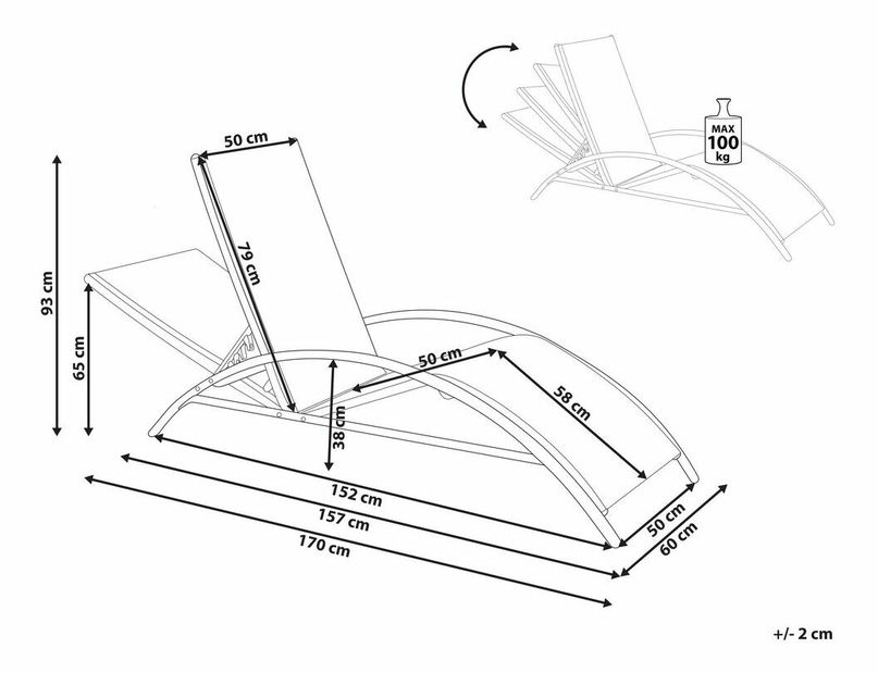 Șezlong Grant (bej)