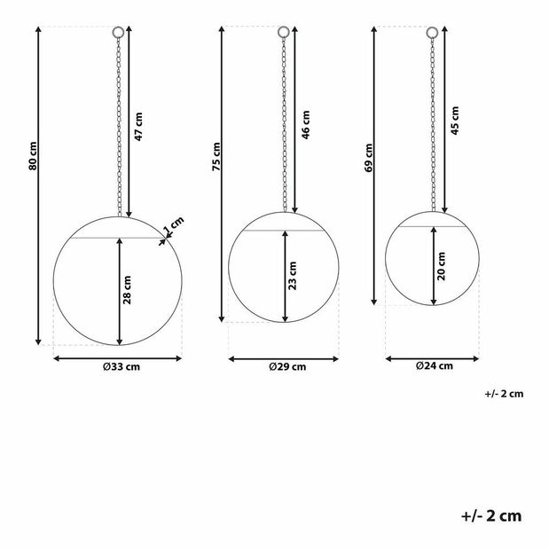 Oglindă de perete Odoza (negru)