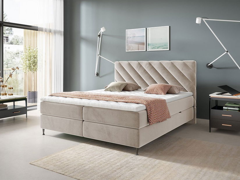 Bračni krevet 180 cm Metio (bež)