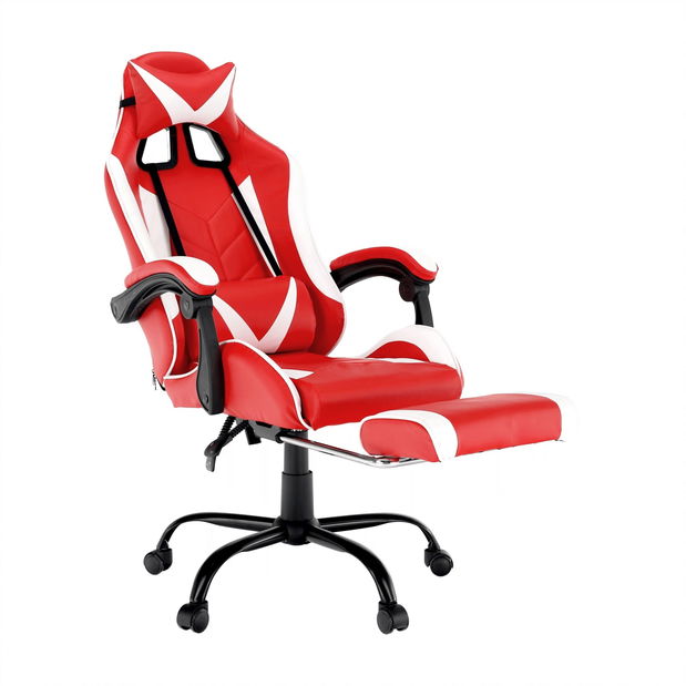 Kancelárske/herné kreslo Gallof NEW (čierna + biela + červená)