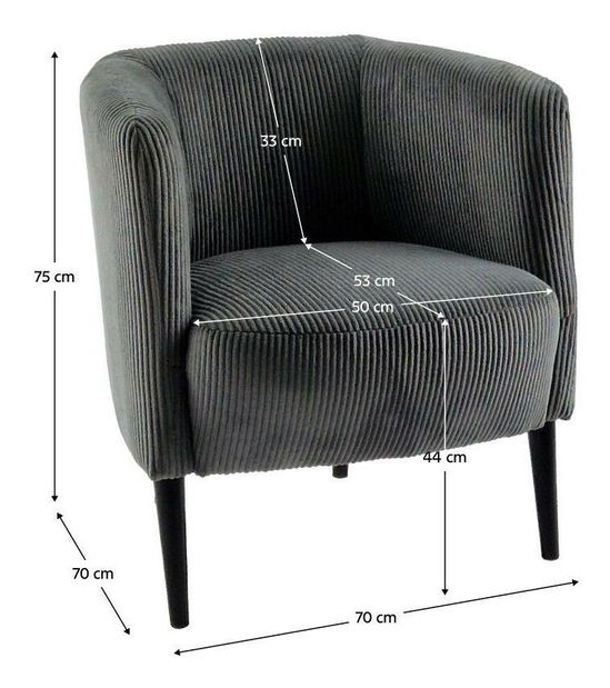 Relax fotel Alana (szürke + fekete) 