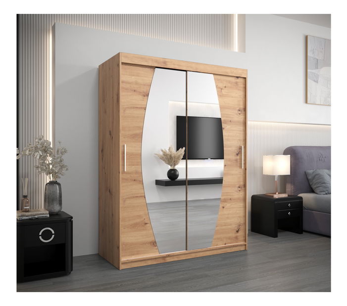 Šatníková skriňa 150 cm Eclipse (dub artisan + dub artisan)