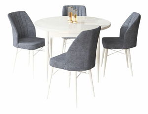 Jedálenský set Roxie (biela + dymová) (pre 4 osoby)