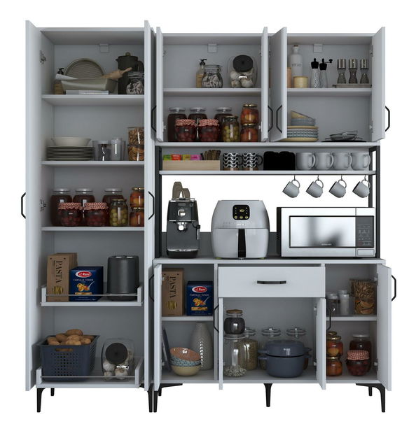 Konyhaszekrény szett Jenaretta 33 (fehér + fekete)