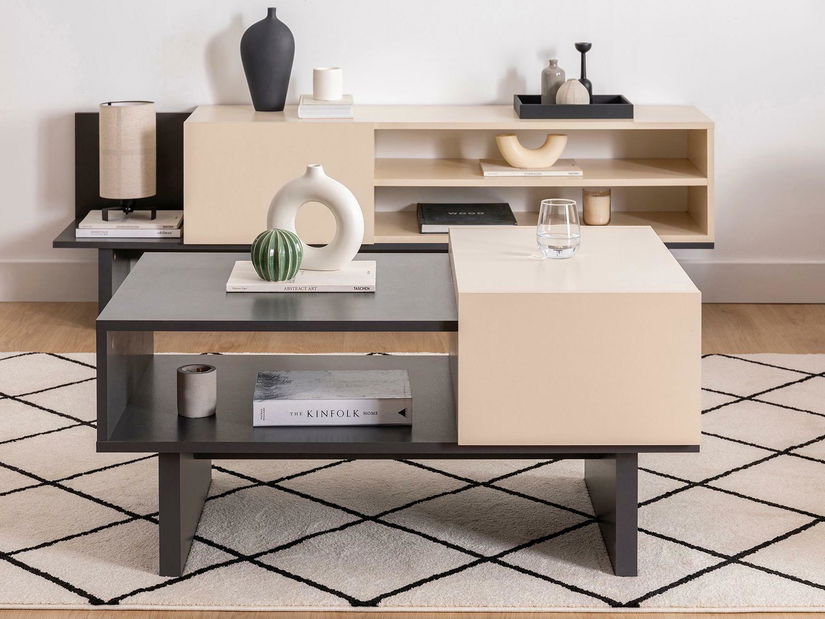 Konferenčný stolík Medude 2 (béžová + antracit) 